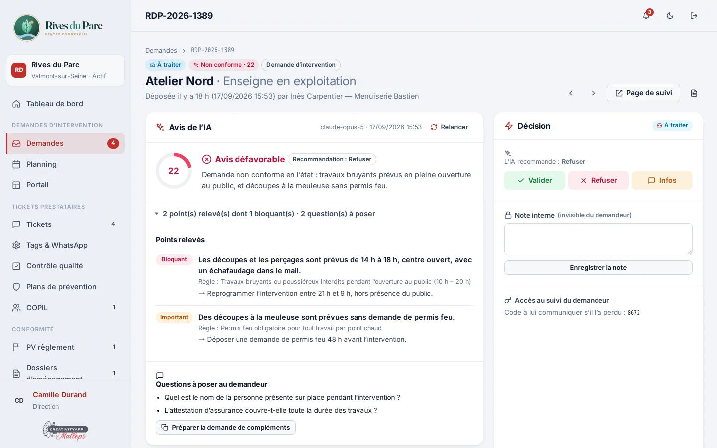 Analyse d’un dossier : pièces lues et observations classées